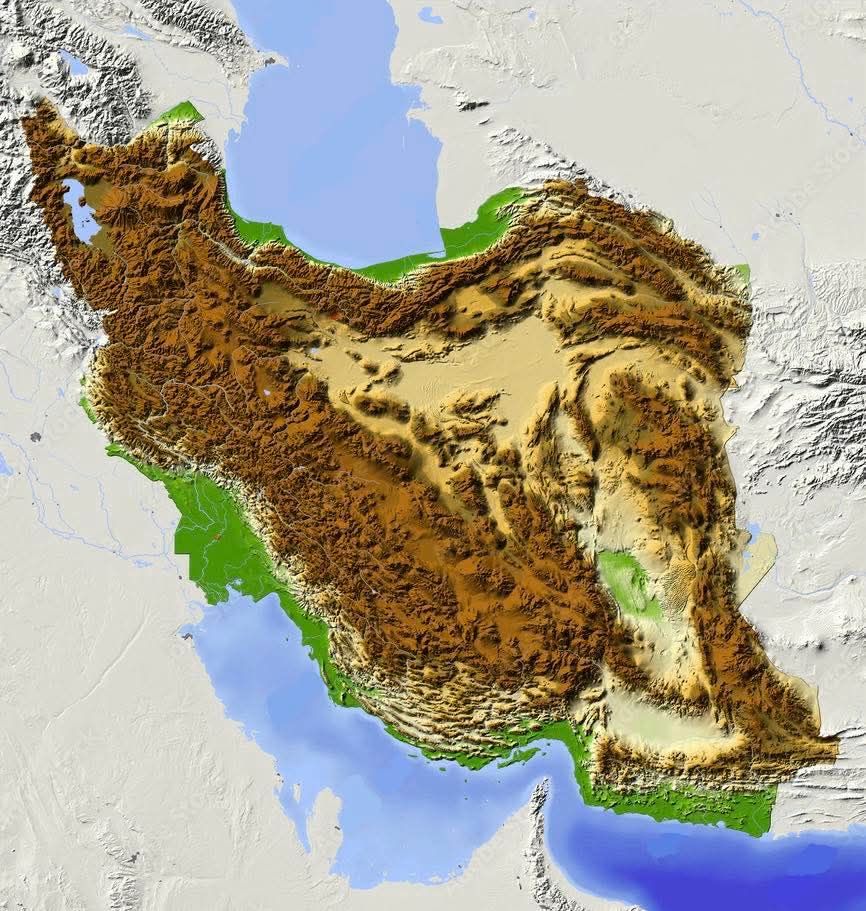 Geography - Physical Map of Iran.🇮🇷 Iran is a predominantly mountainous ...