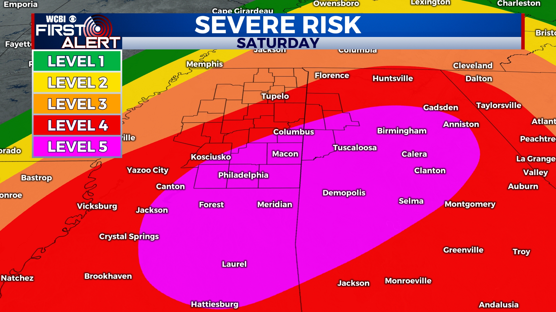 WCBI Weather - The SPC has upgraded Saturday's severe...