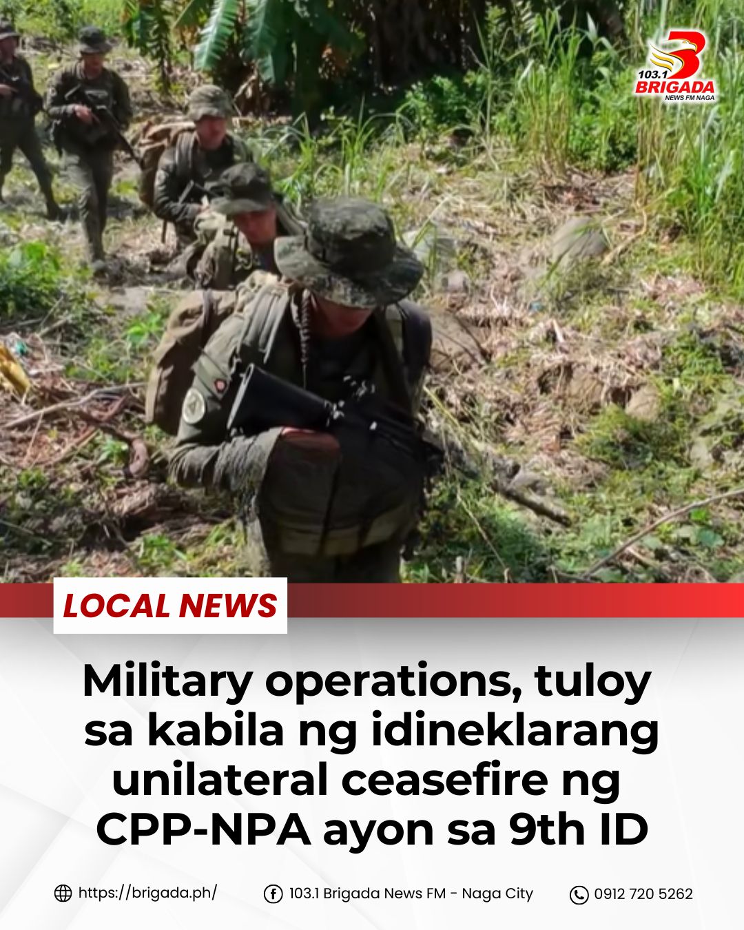 Tuloy ang military... - 103.1 Brigada News FM - Naga City | Facebook