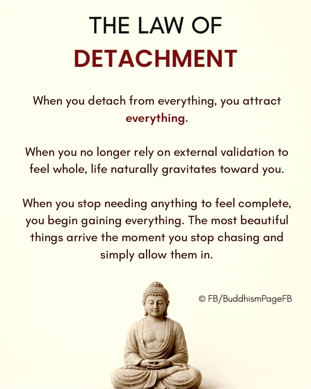 Buddhism - The law of detachment... | Facebook