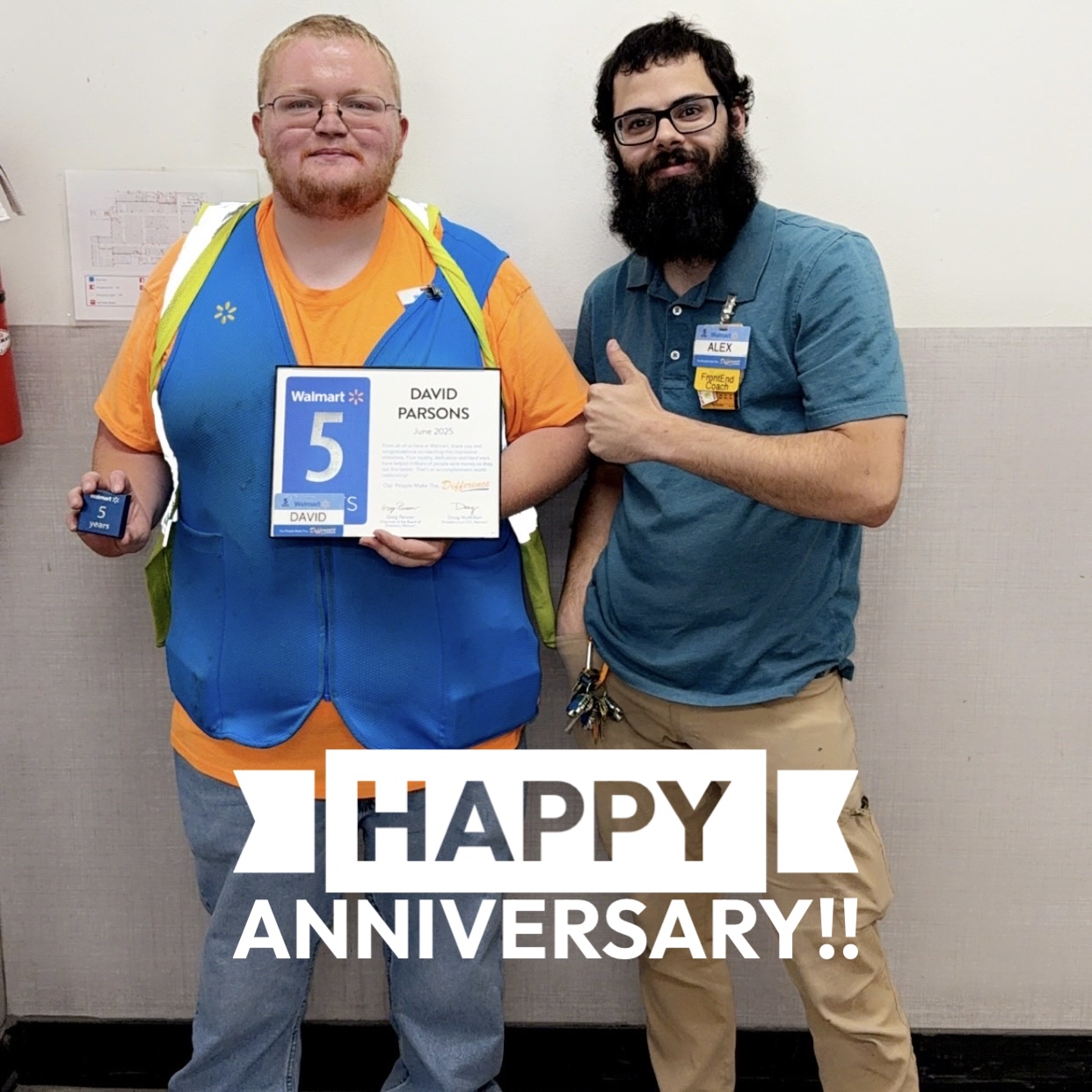 Walmart - 🎉A huge Congratulations to David, on reaching his 5 year ...