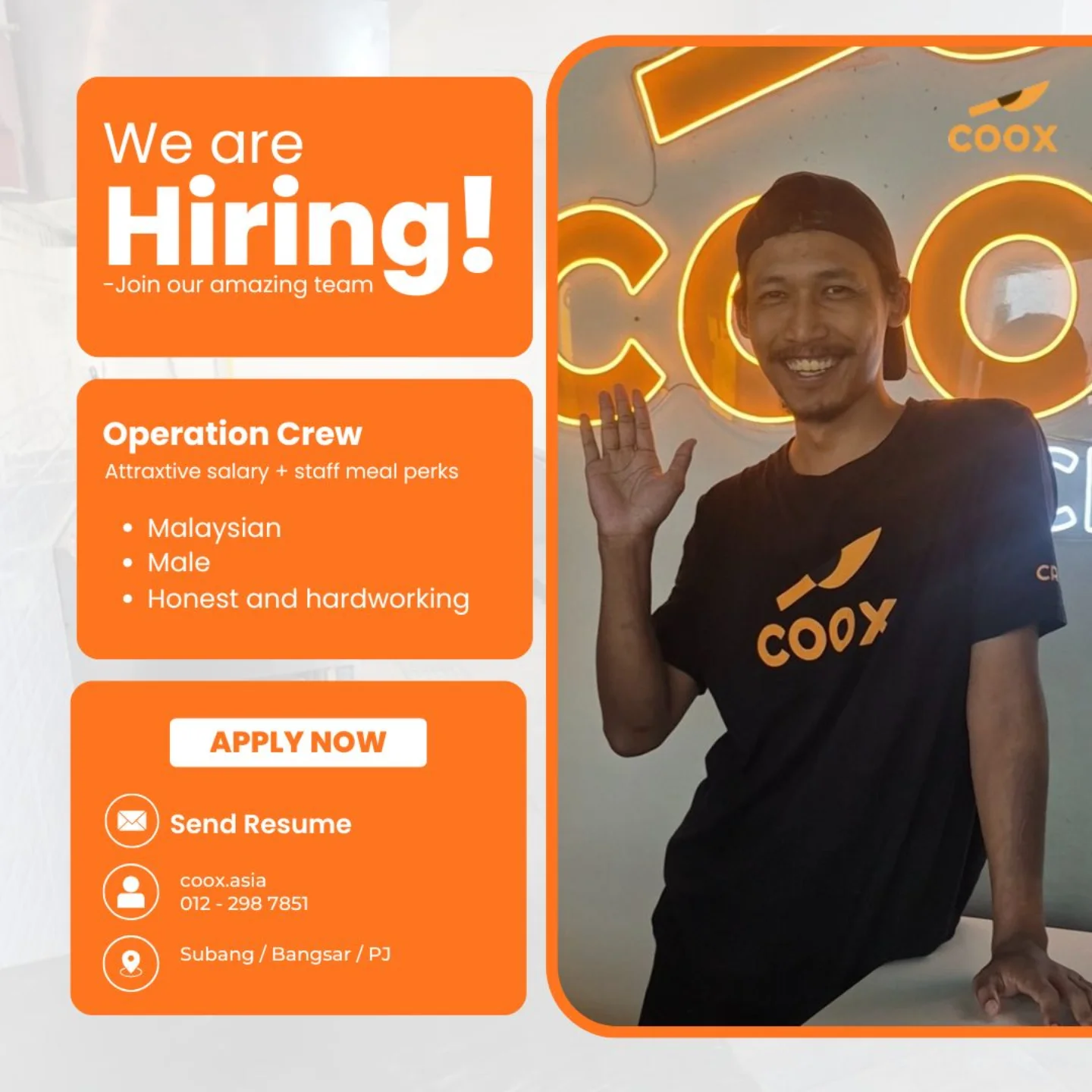 COOX - 🚨 We’re Hiring – Operation Crew Wanted! Join our... | Facebook