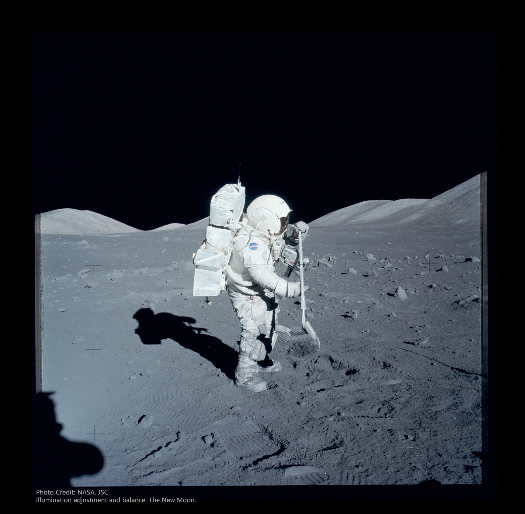 Apollo 17 moon surface photo with Harrison Schmitt