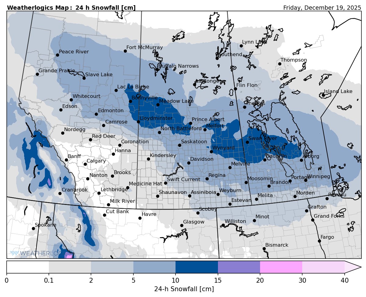Weatherlogics - Here is our snow forecast map for tomorrow - Friday ...