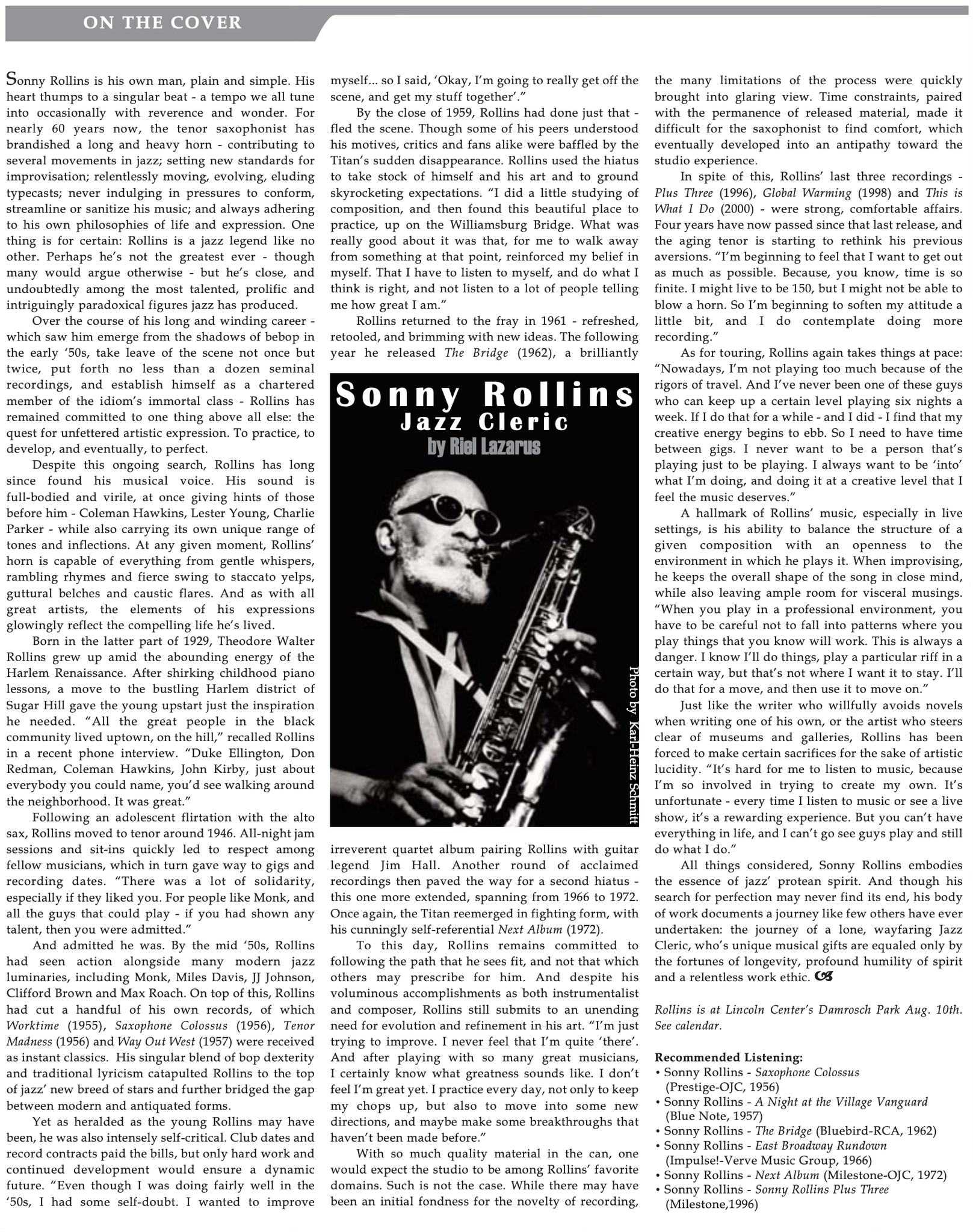 Happy 95th b-day to the one and only Sonny Rollins! Just over 21