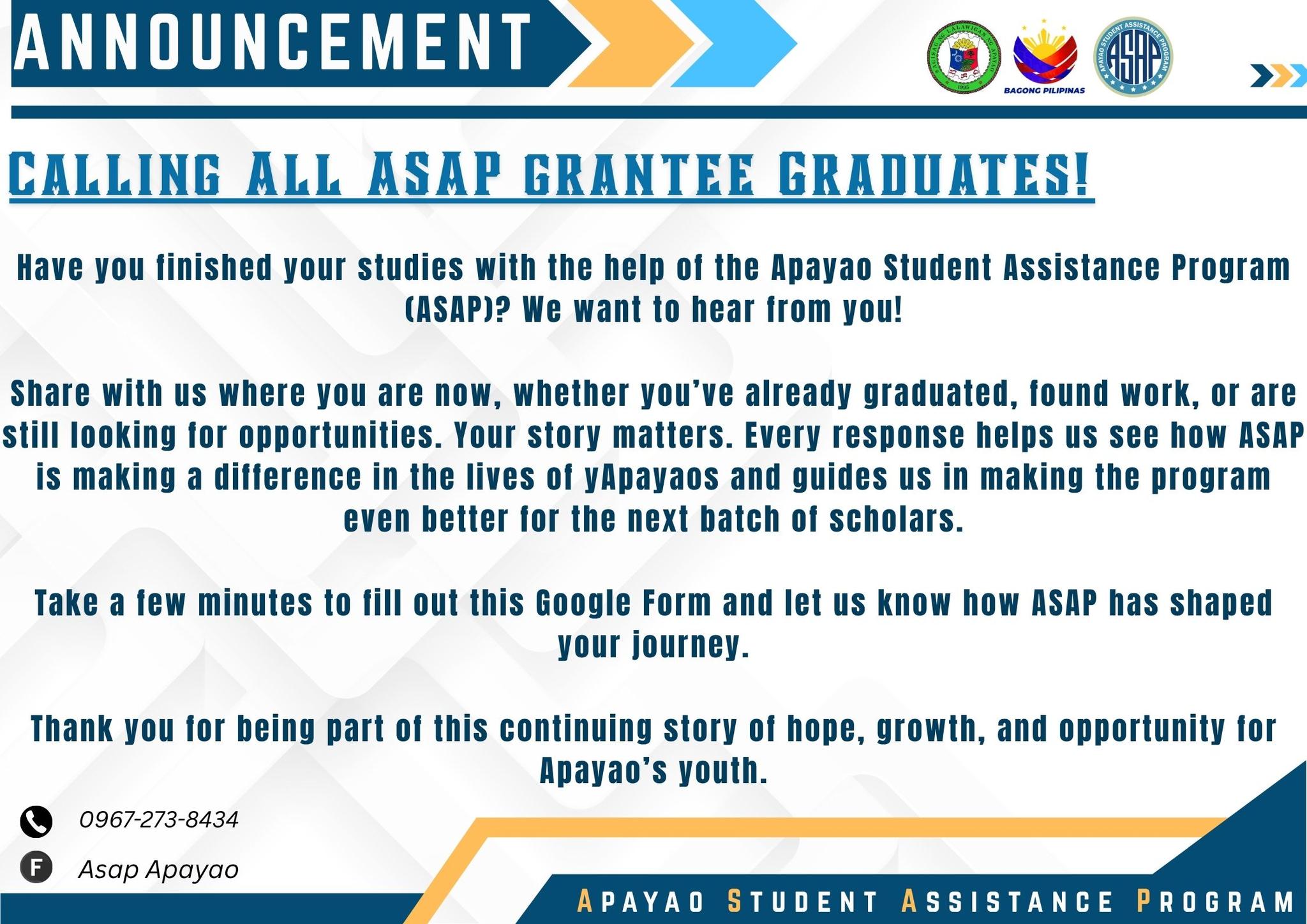 Provincial - ANNOUNCEMENT | Calling All ASAP Graduates! Have you ...