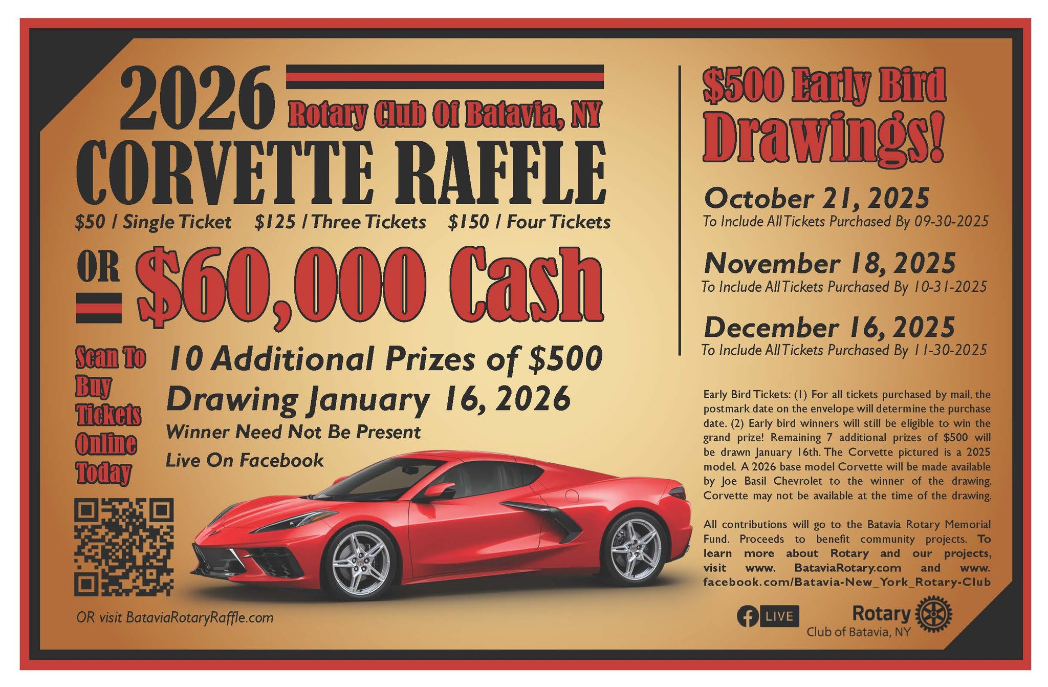 Batavia - 🚘 It’s here – the 2026 Corvette Raffle! 🚘 Want to drive home ...