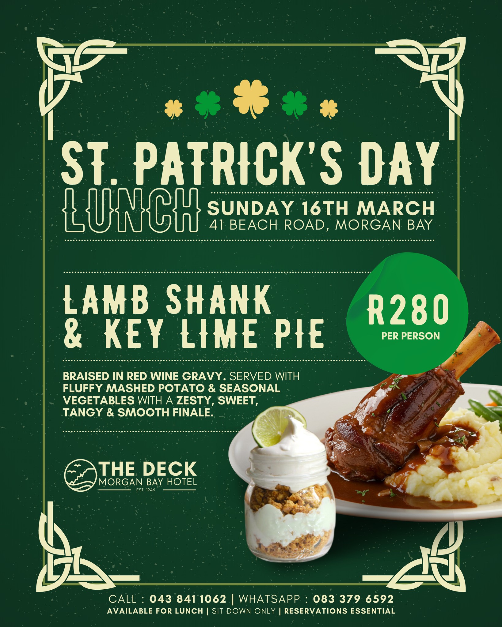 The Deck - St. Patrick’s Day Lunch The Deck Restaurant & Bar at Morgan ...