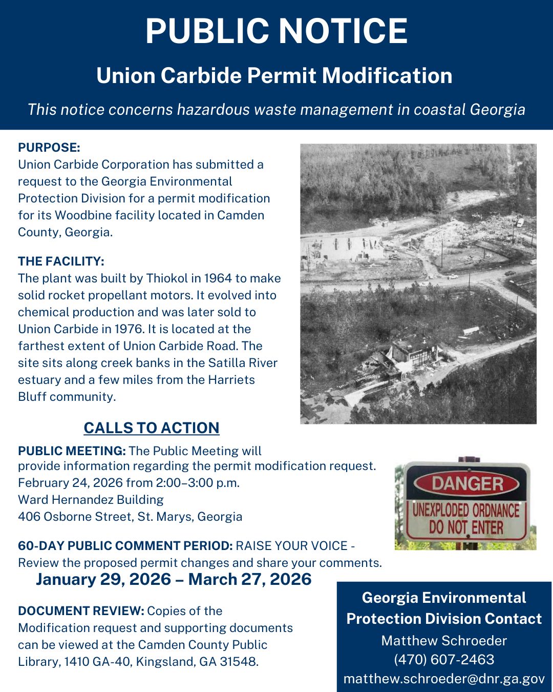 Glynn - 🚨 PUBLIC NOTICE 🚨 Union Carbide has requested a hazardous waste ...