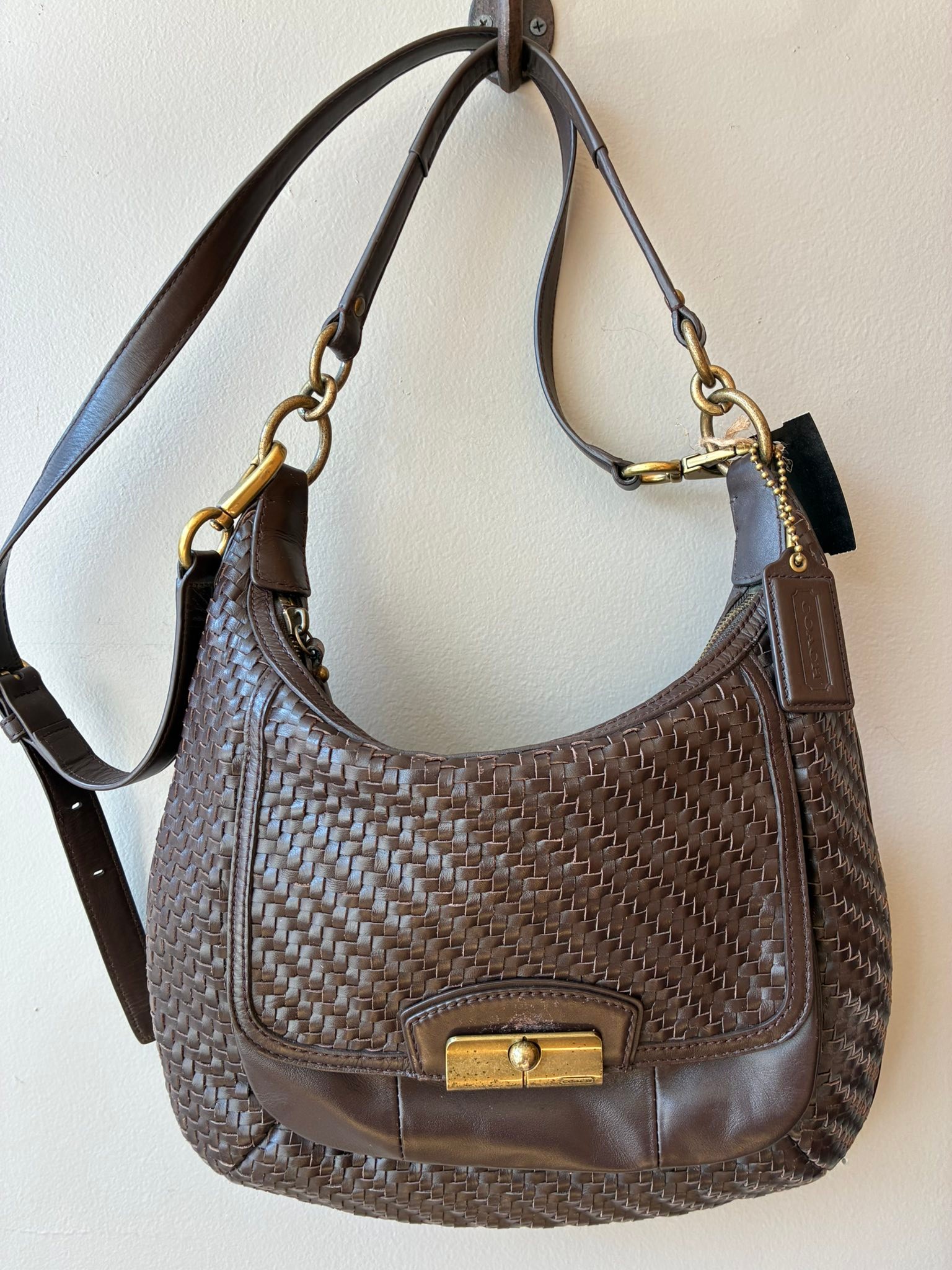 Coach Kristin woven leather crossbody