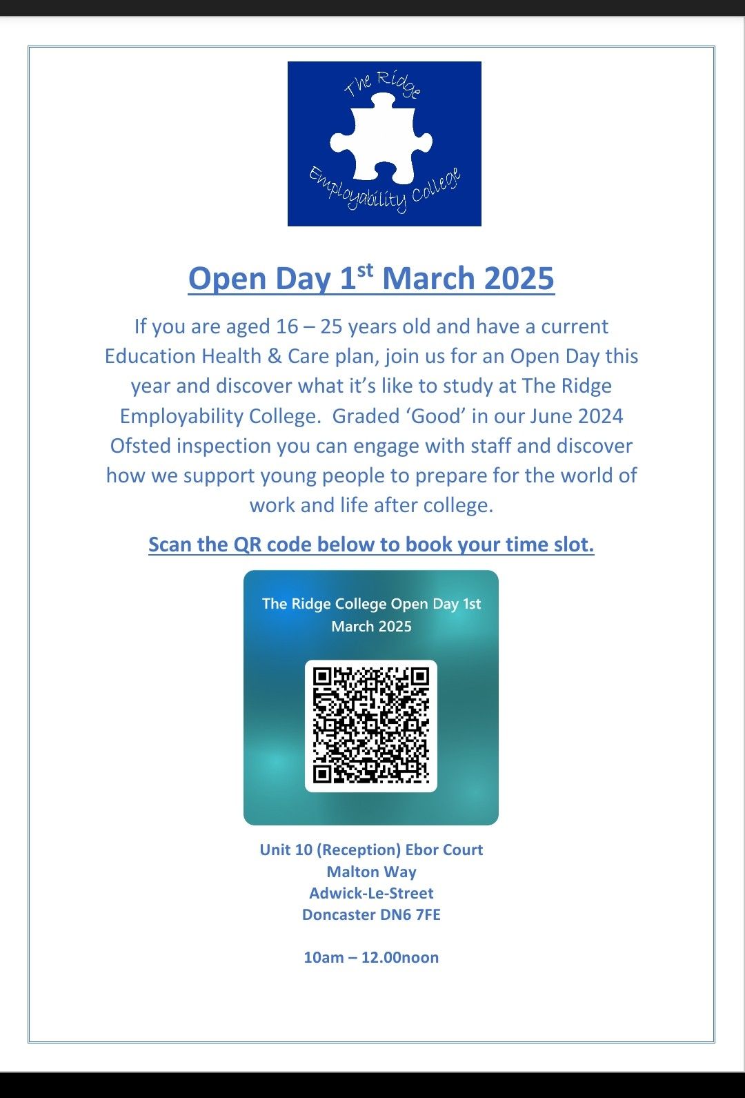 The Ridge Employability College | Doncaster