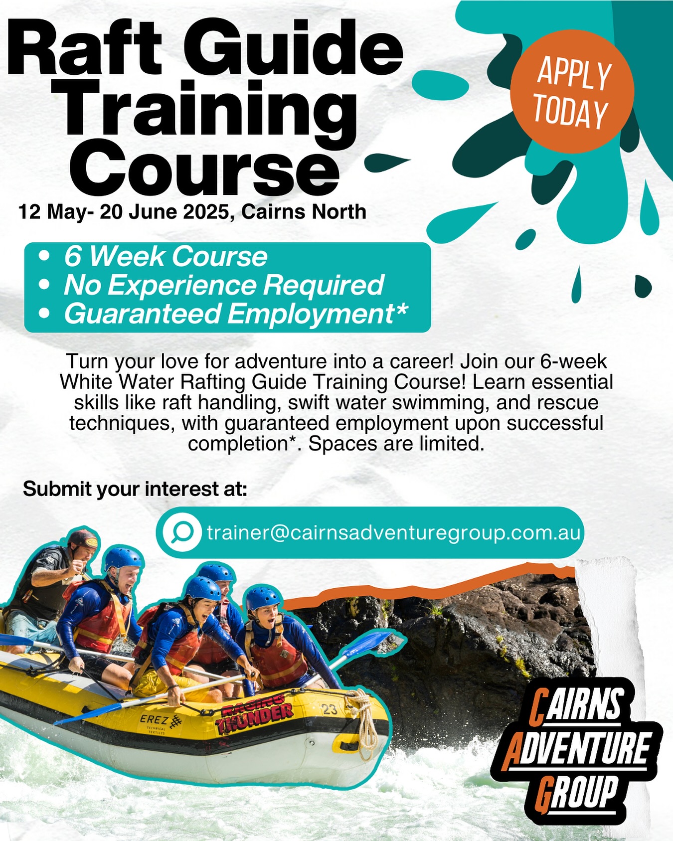 Barron River Rafting - Foaming Fury guides and staff are trained to the ...