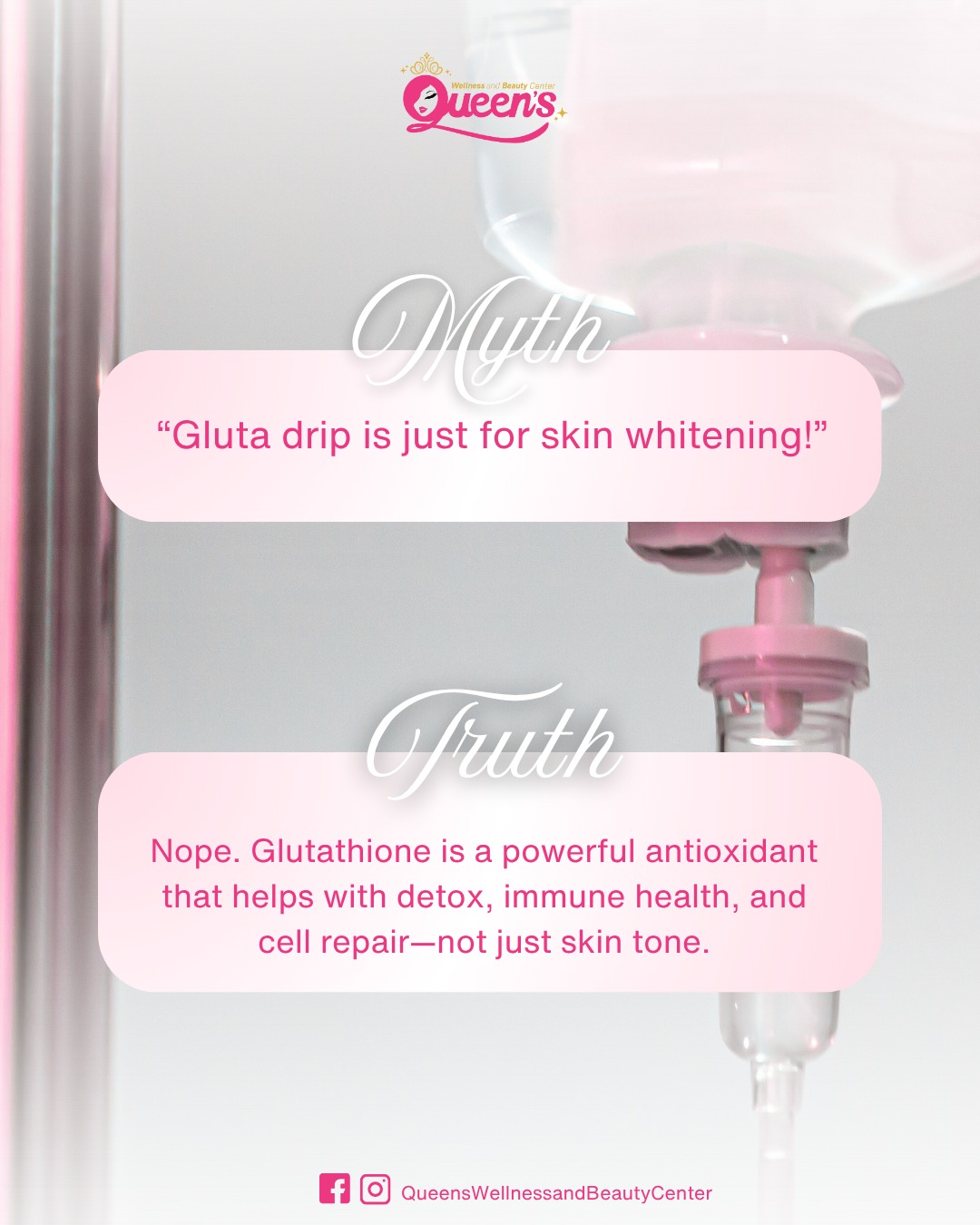 glutathione skincaretalk 𝒀𝒐𝒖'𝒗𝒆 𝒔𝒆𝒆𝒏 𝒕𝒉𝒆 𝒎𝒚𝒕𝒉𝒔, 𝒏𝒐𝒘 𝒎𝒆𝒆𝒕 𝒕𝒉𝒆 𝒇𝒂𝒄𝒕𝒔 💅🏽💉 𝑾𝒆 𝒅𝒐𝒏'𝒕 𝒅𝒐 𝒔𝒌𝒊𝒏𝒄𝒂𝒓𝒆 𝒓𝒖𝒎𝒐𝒓𝒔—𝒘𝒆 𝒅𝒐 𝒓𝒆𝒔𝒖𝒍𝒕𝒔. Queen's Gluta Drip is that real deal glow-up for the self-care elite. Slide, book, slay. That's Flavor:Variety Pack Reactive oxygen species (ROS) grade
