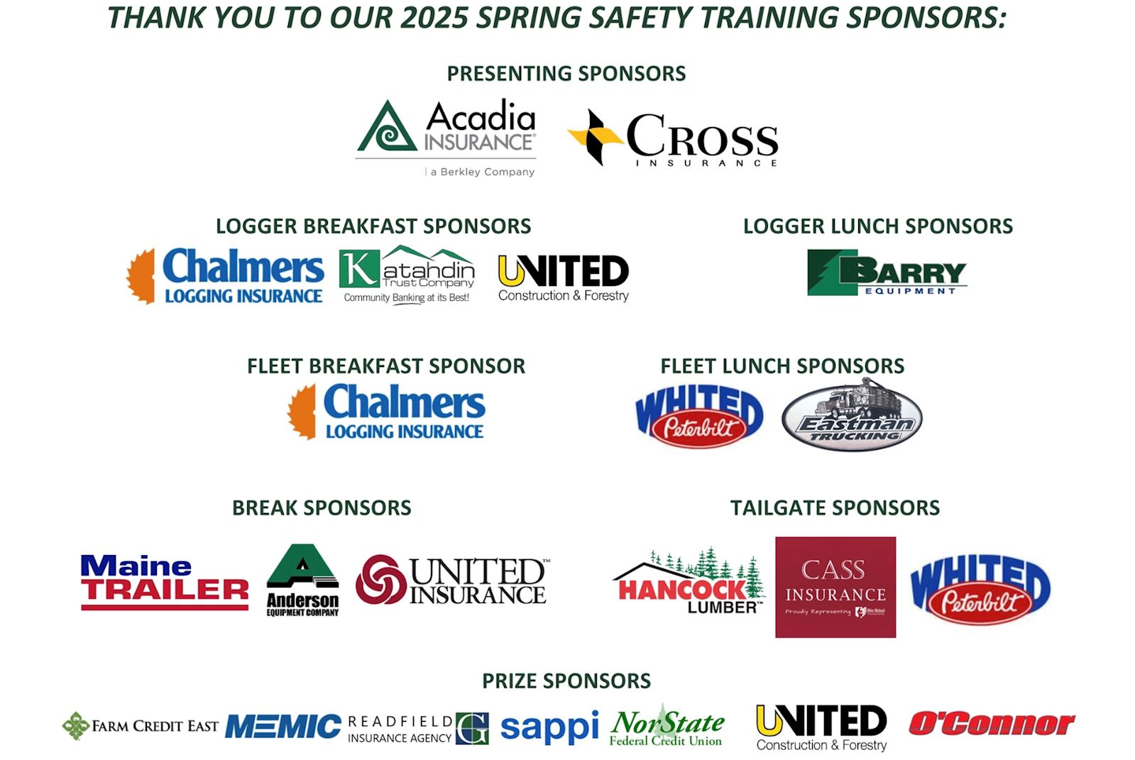 PLC - Thank you to our 2025 Spring Safety Training Sponsors! The PLC is ...