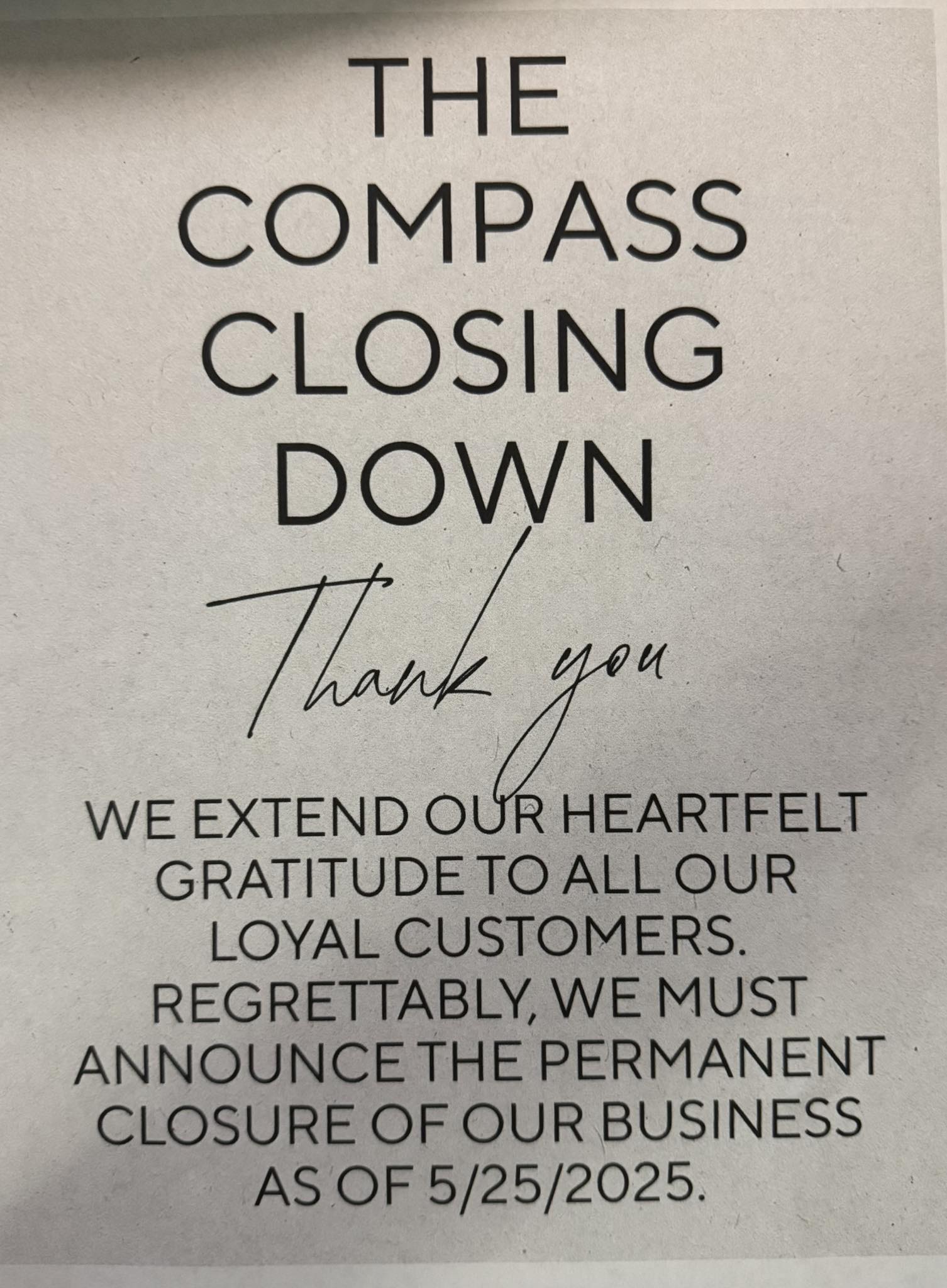 The Compass - So sad to announce but we are closing our... | Facebook