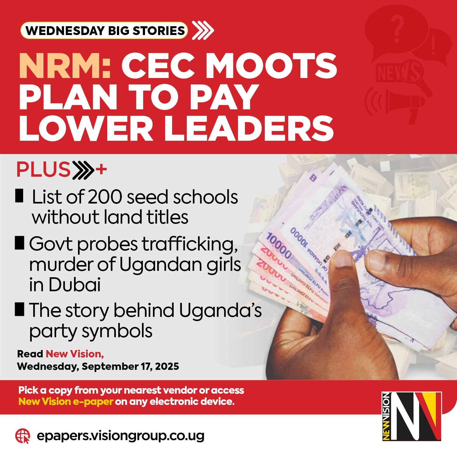 The New Vision - 📌 Wednesday’s Big Stories: ️ List of... | Facebook
