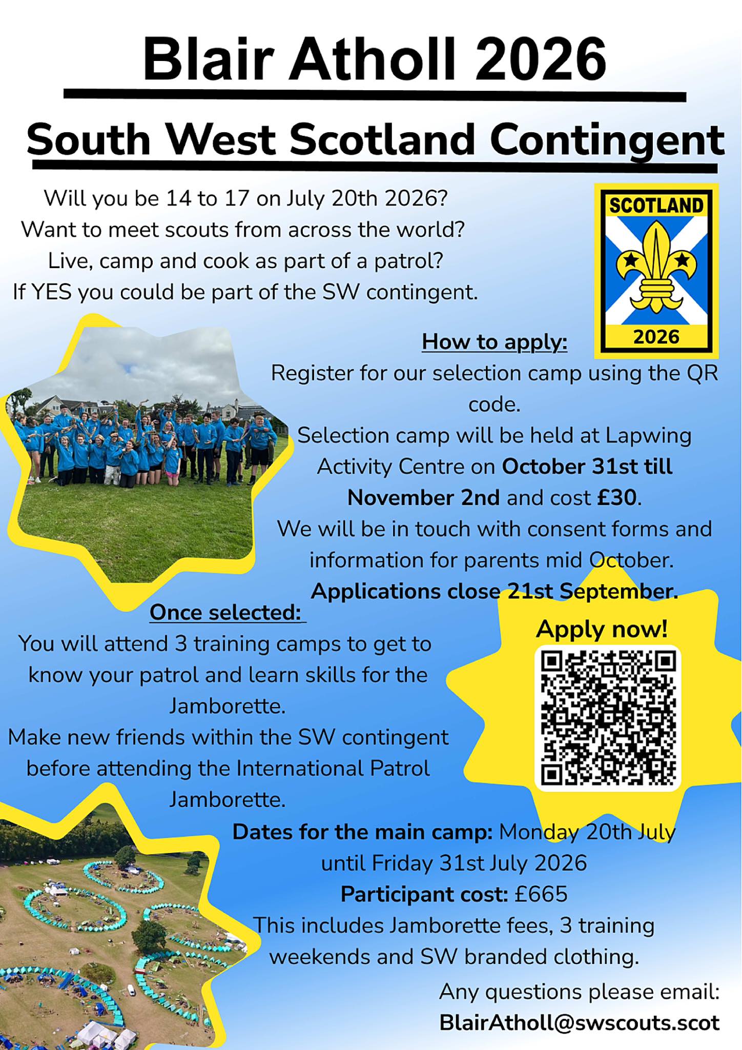 🚨 3 DAYS LEFT 🚨 Applications... - South West Scotland Scouts | Facebook