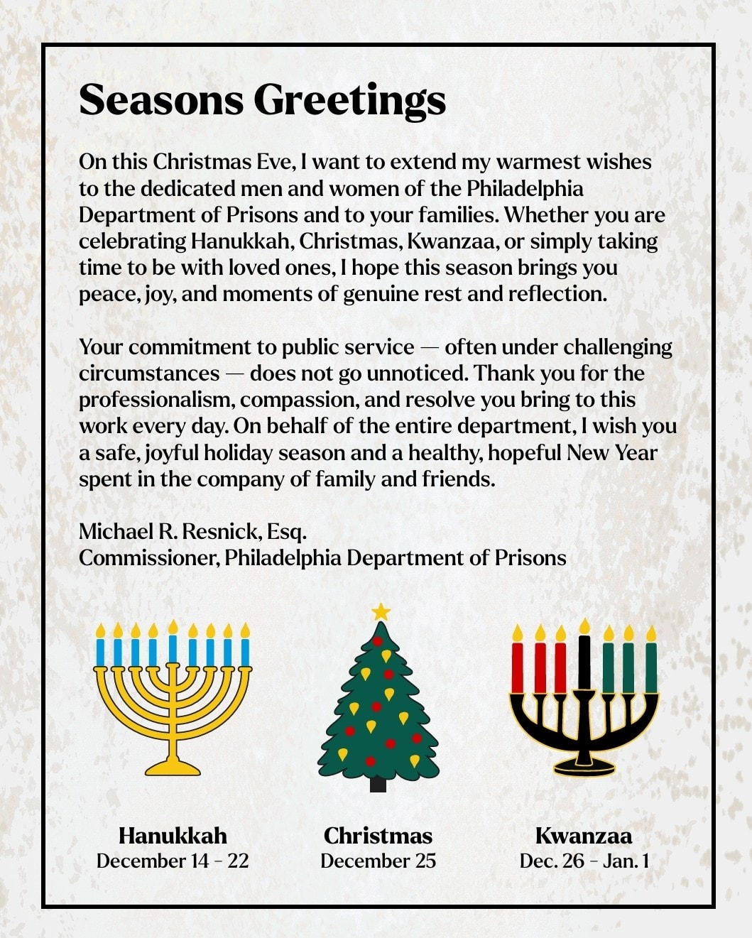 On this Christmas Eve, I... - Philadelphia Dept. of Prisons | Facebook