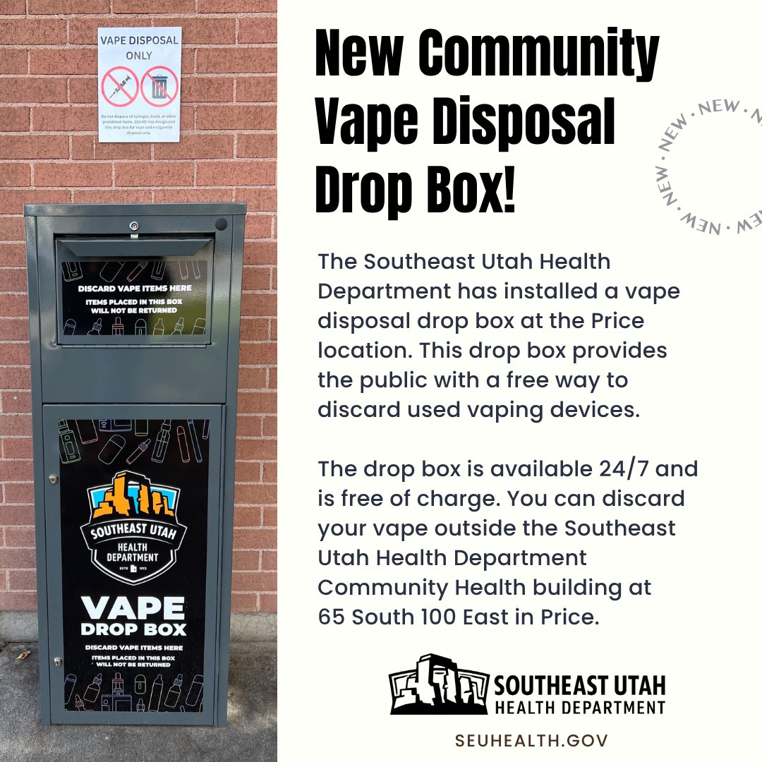 New vape disposal drop box in Price, Utah