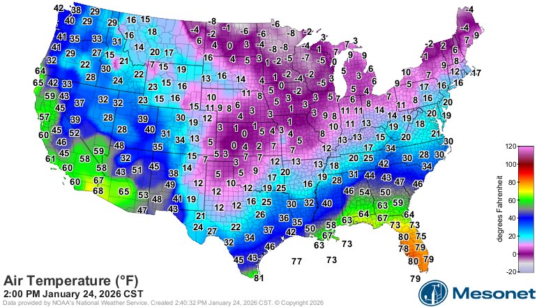 U.S. Temp map for Noon Pacific/2... - Whatcom County Weather | Facebook