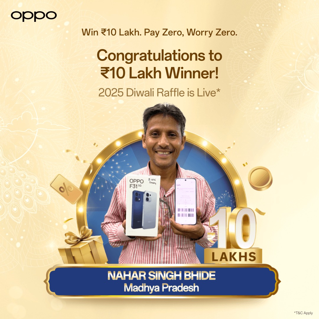 OPPO - Big cheers to our ₹10 Lakh 2025 OPPO Diwali Raffle... | Facebook