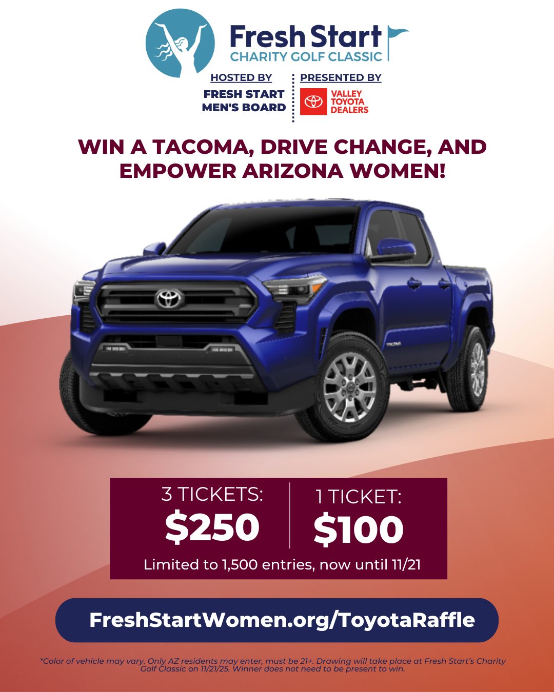 Get your Toyota raffle... - Fresh Start Women's Foundation | Facebook