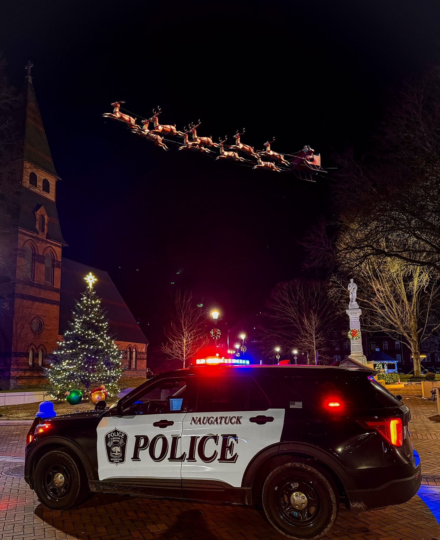 Naugatuck - Spotted by our late night patrol units…Santa making his ...