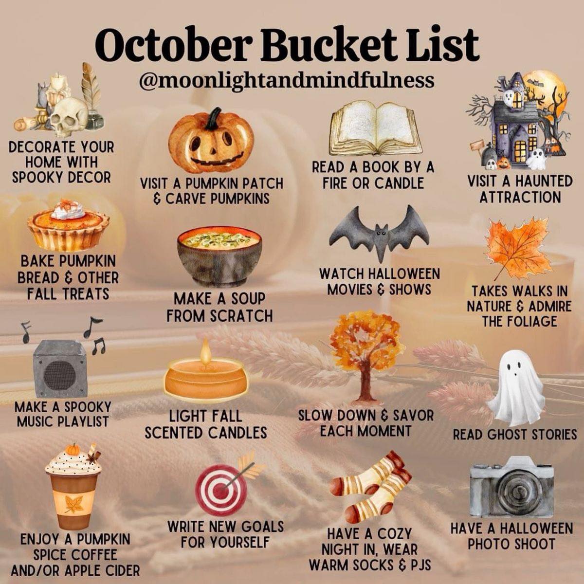 Carpe - What’s on your October bucket list??🤔🎃👻 ༄ ༄ ༄ ☞ carpediem365 ...