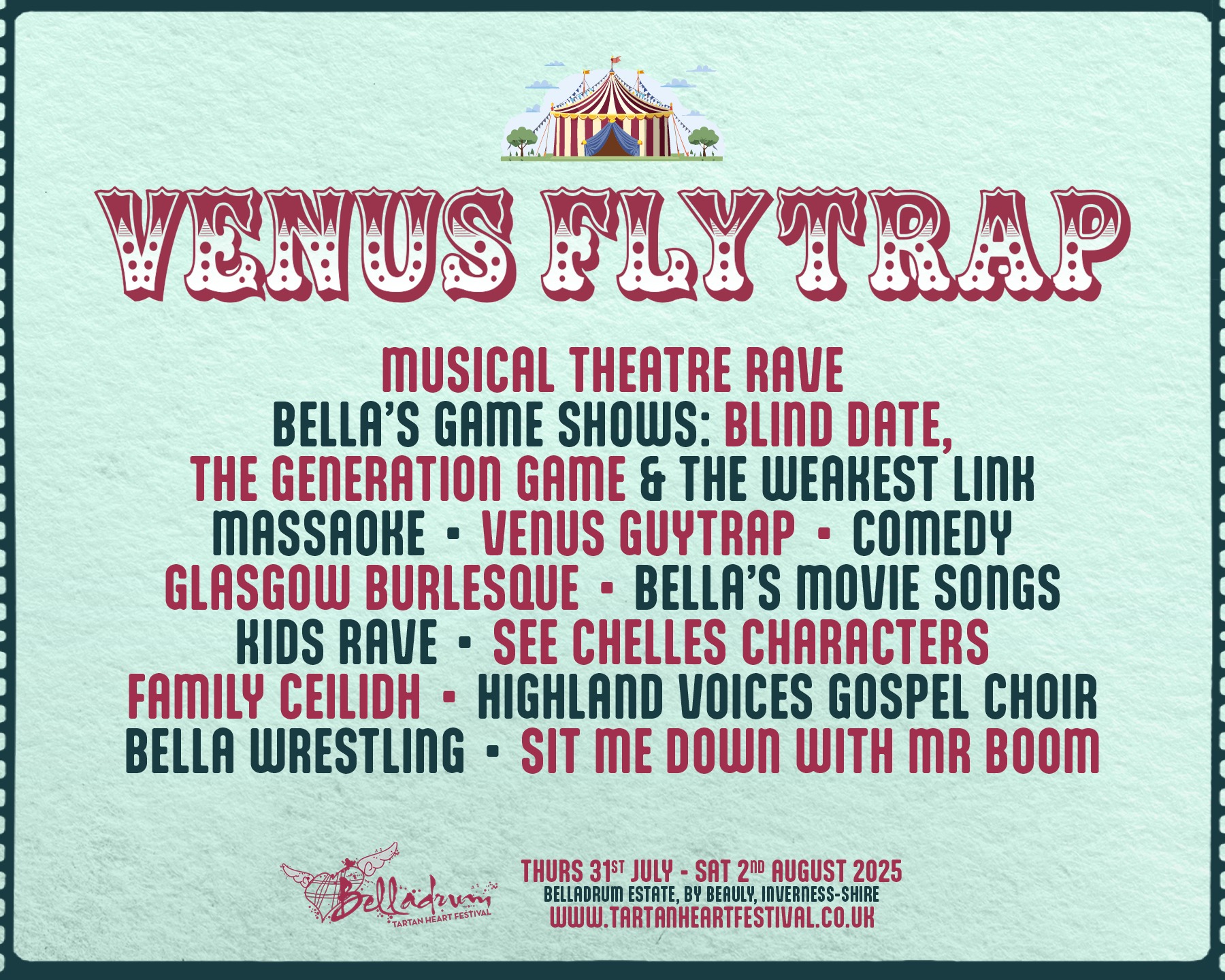 The Venus Flytrap lineup... - Belladrum Tartan Heart Festival | Facebook