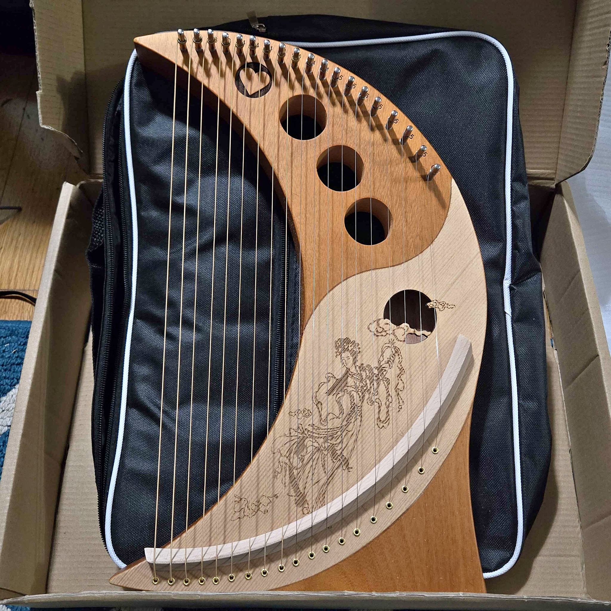 19-String Lyre Harp Kit - Ergonomic Lap Harp Instrument *NO* Tuner ...