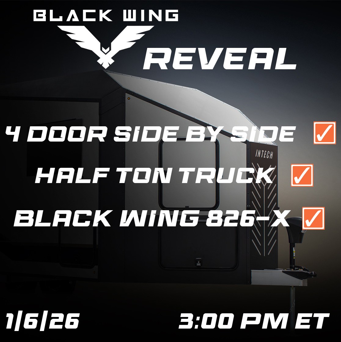inTech - 4 Door Side By Side Half Ton Truck Black Wing 826-X The ...