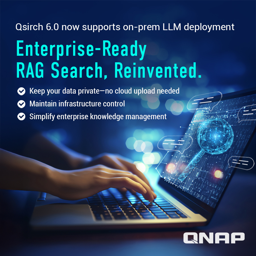 QNAP - 📢 Qsirch 6.0 Supports On-Prem RAG Search — A... | Facebook