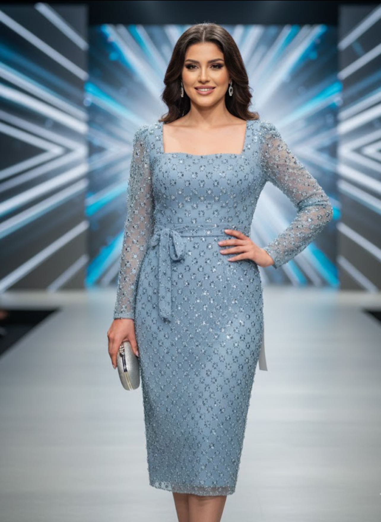 Robe D'été Bleue Taille 36/38 - Viscose, Manches Courtes, Style évasé, Occasion Parfait état