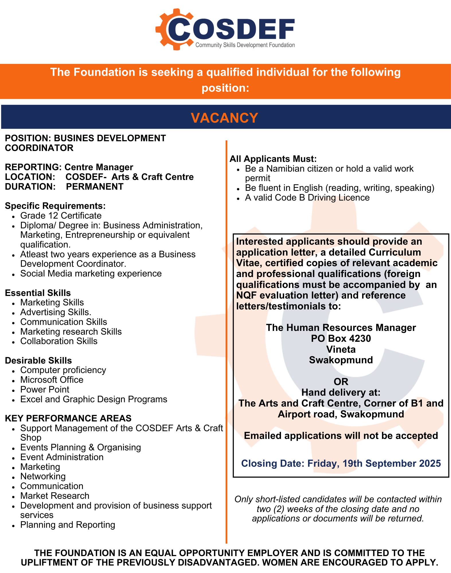 Cosdec Swakopmund added a new photo. - Cosdec Swakopmund