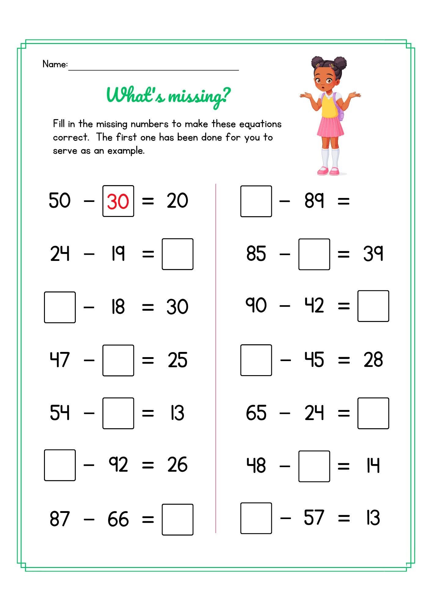 What is Missing Practice sheets... - Divine Light Special | Facebook