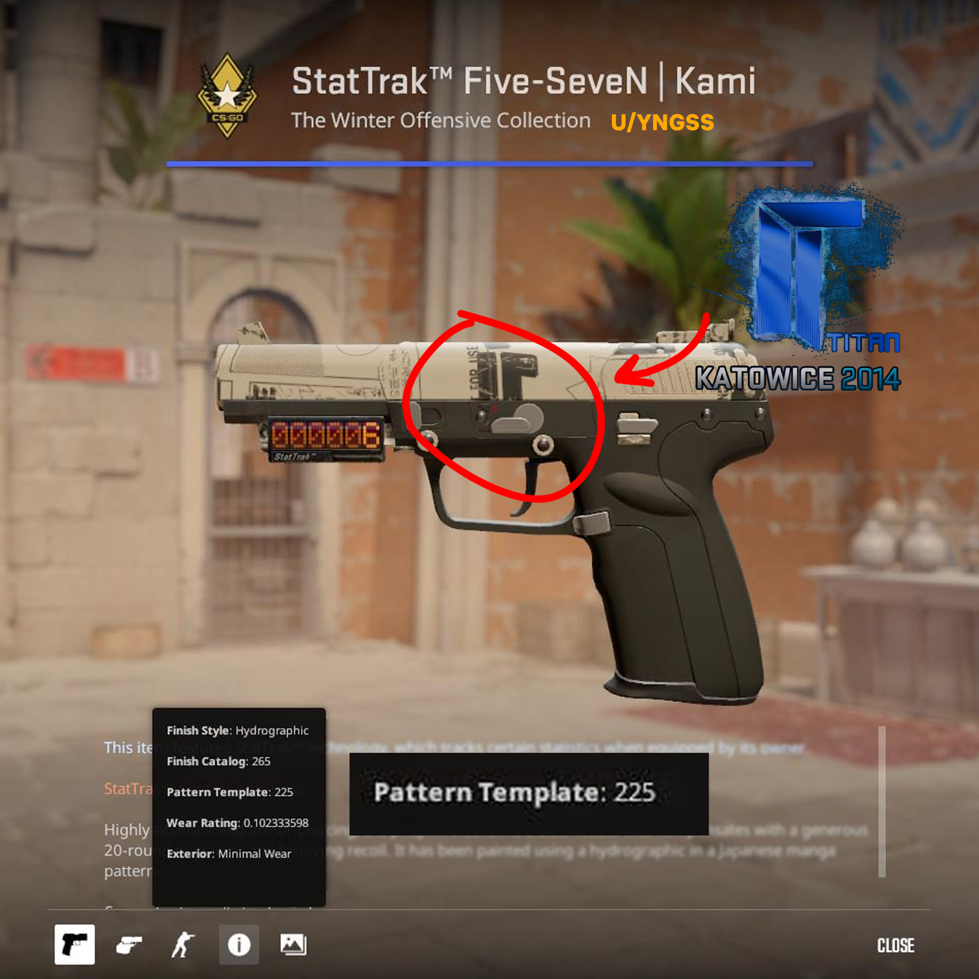 Cs.money - TITAN KATO14 PATTERN Turns out, Five-SeveN Kami #225 looks ...