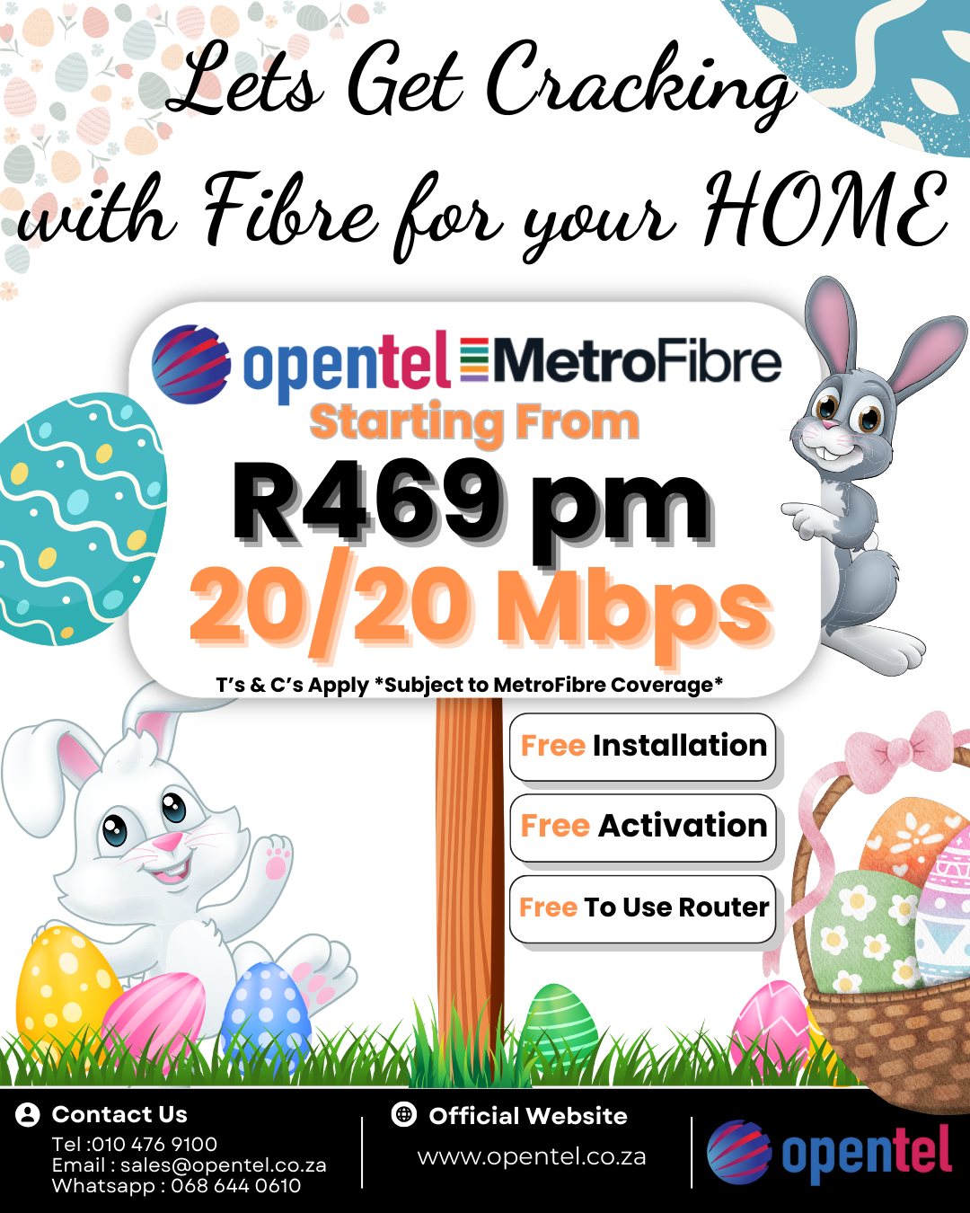 Opentel - 🌟 Let’s Get Cracking with Fibre for Your Home! 🌟 This Easter ...