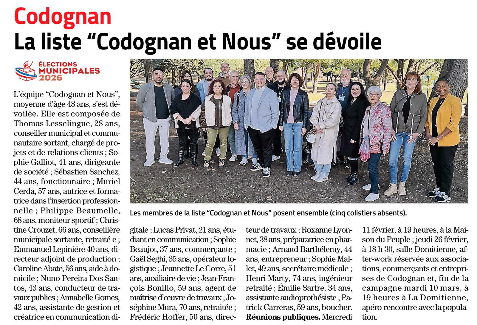 📣 La liste “Codognan et Nous” se... - Codognan et Nous | Facebook