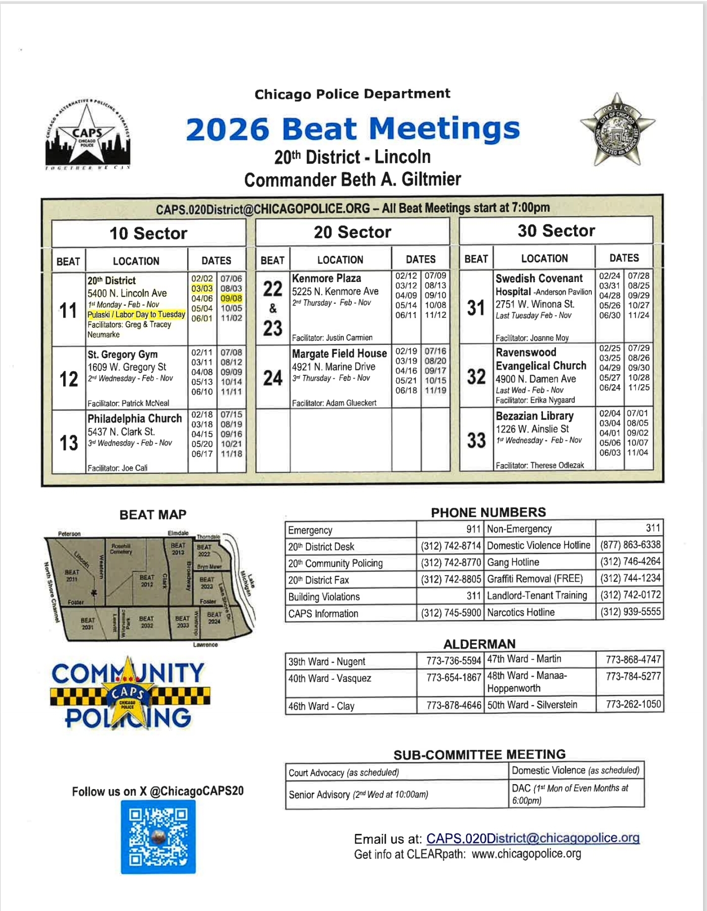 The 020th Districts 2026 Beat Meeting... - 20th District CPD | Facebook