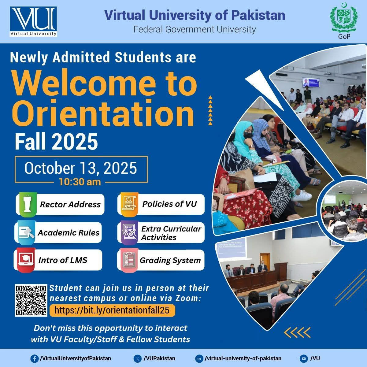 Virtual - Virtual University of Pakistan warmly welcomes all newly ...