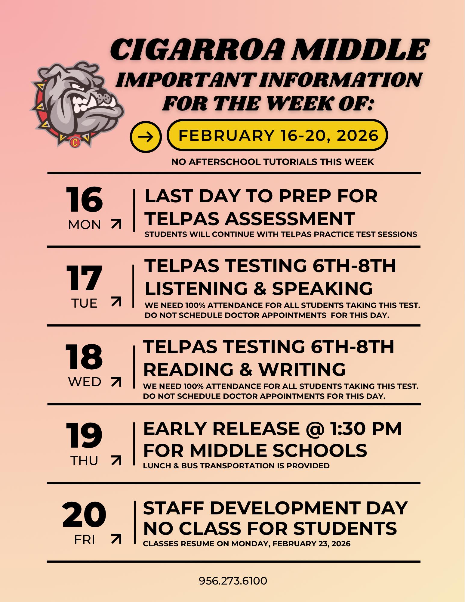 Dr. - 📢 Important information for this week: Tuesday & Wednesday ...