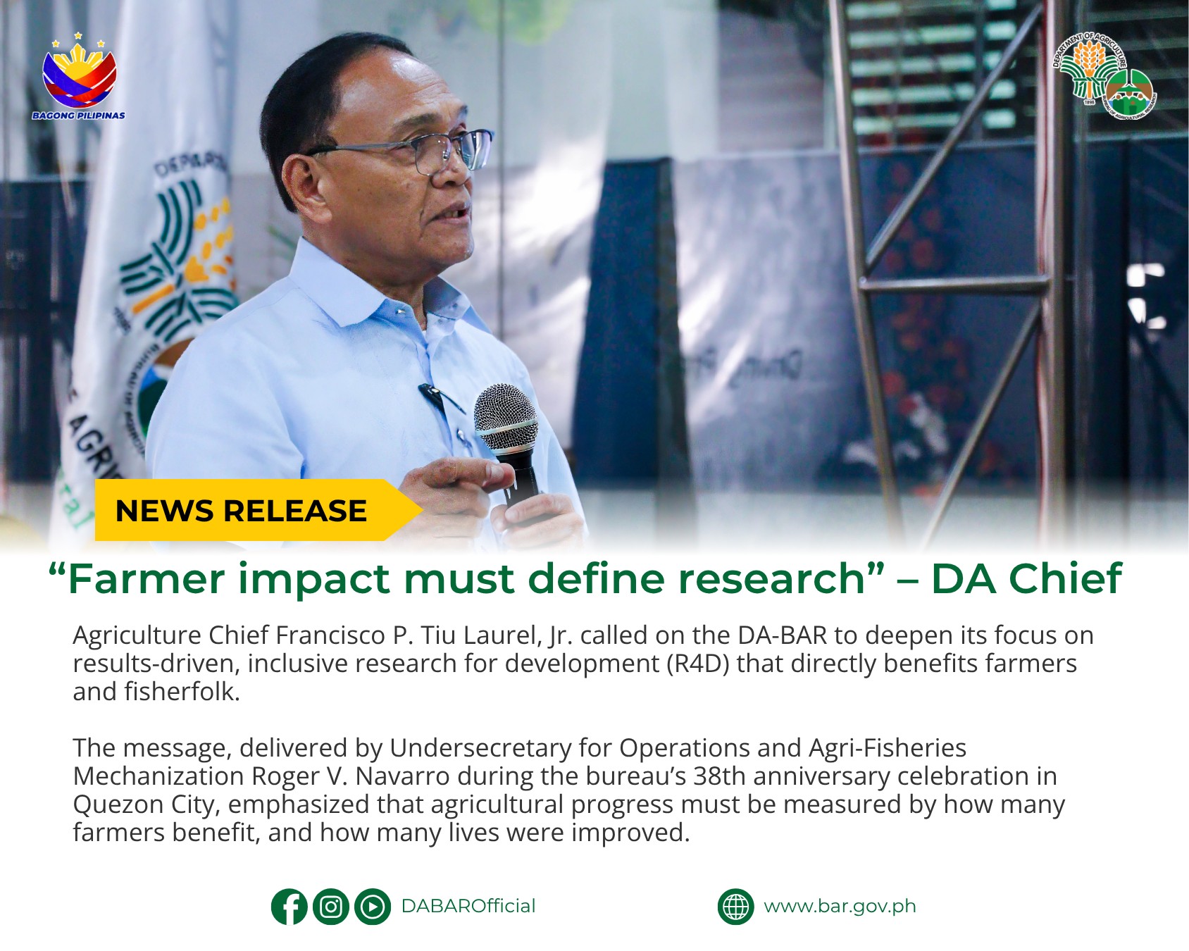 DA - #R4DUpdates: Agriculture Chief Francisco P. Tiu Laurel, Jr. called ...
