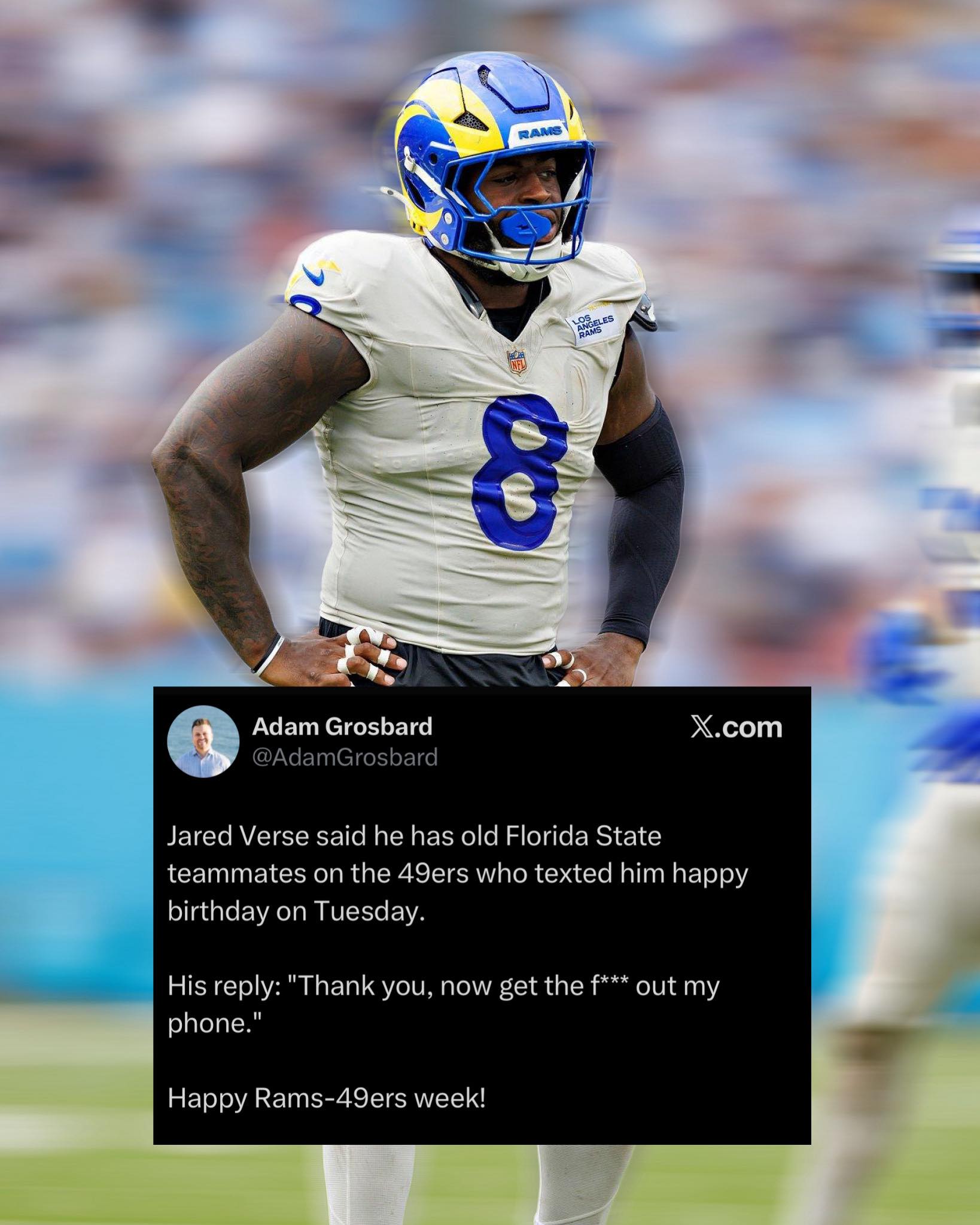 Oursf49ers - #Rams DE Jared Verse isn’t letting... | Facebook