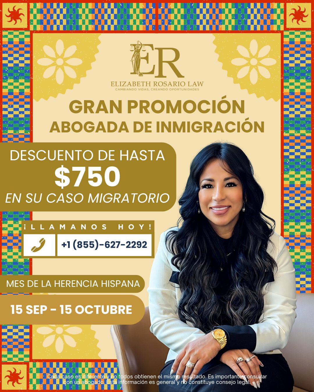 Abogada - 🎉 Feliz mes de la Herencia Hispana 🎉 En Elizabeth Rosario Law ...