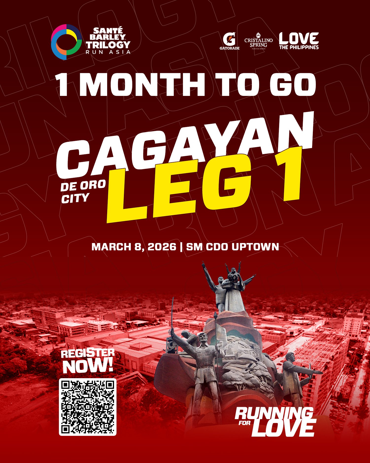 1 MONTH TO GO, CDO ⏳ We... - Sante Barley Trilogy Run Asia | Facebook