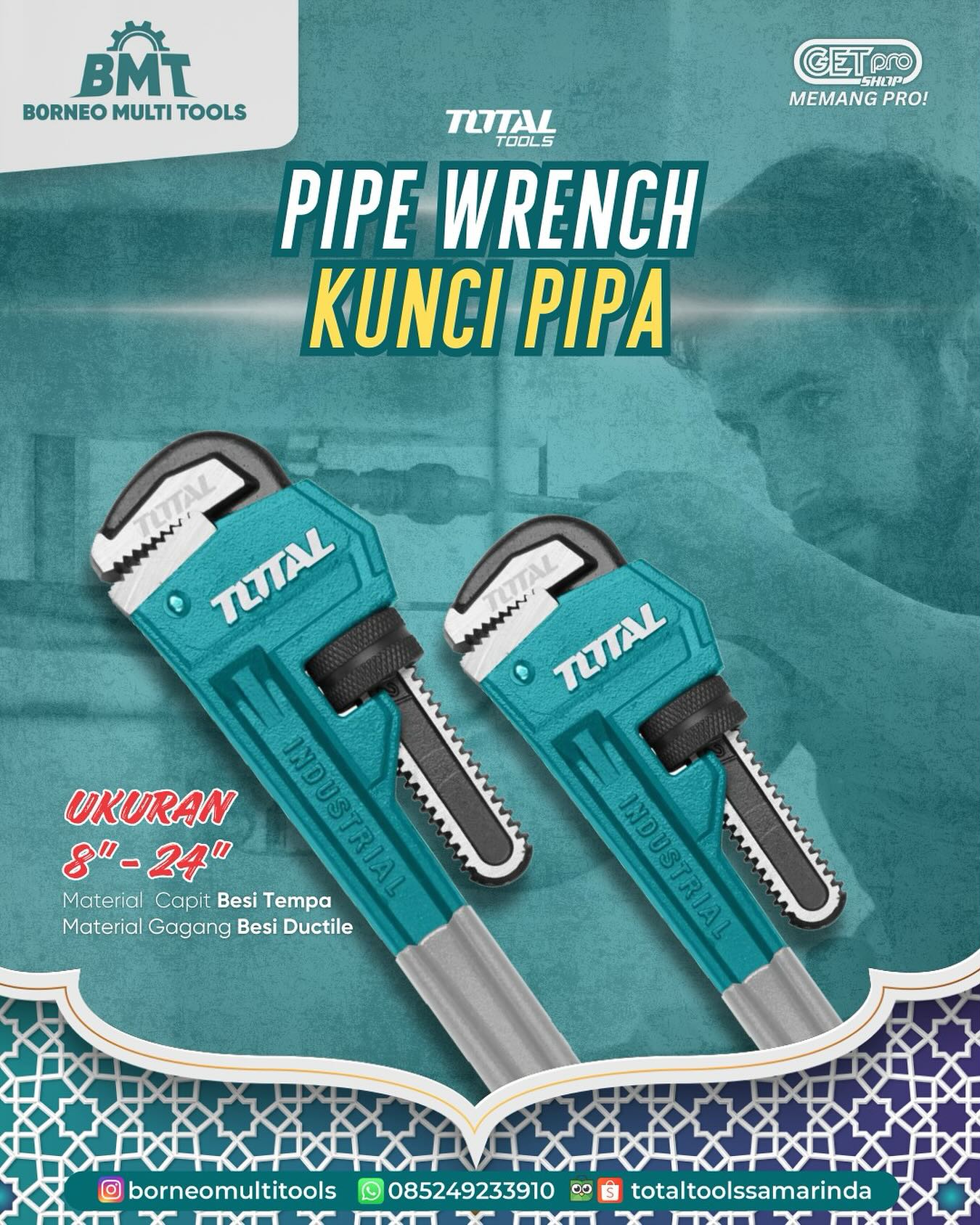 Borneomultitools - Cek kondisi pipa air dengan Pipe Wrench dari Total ...