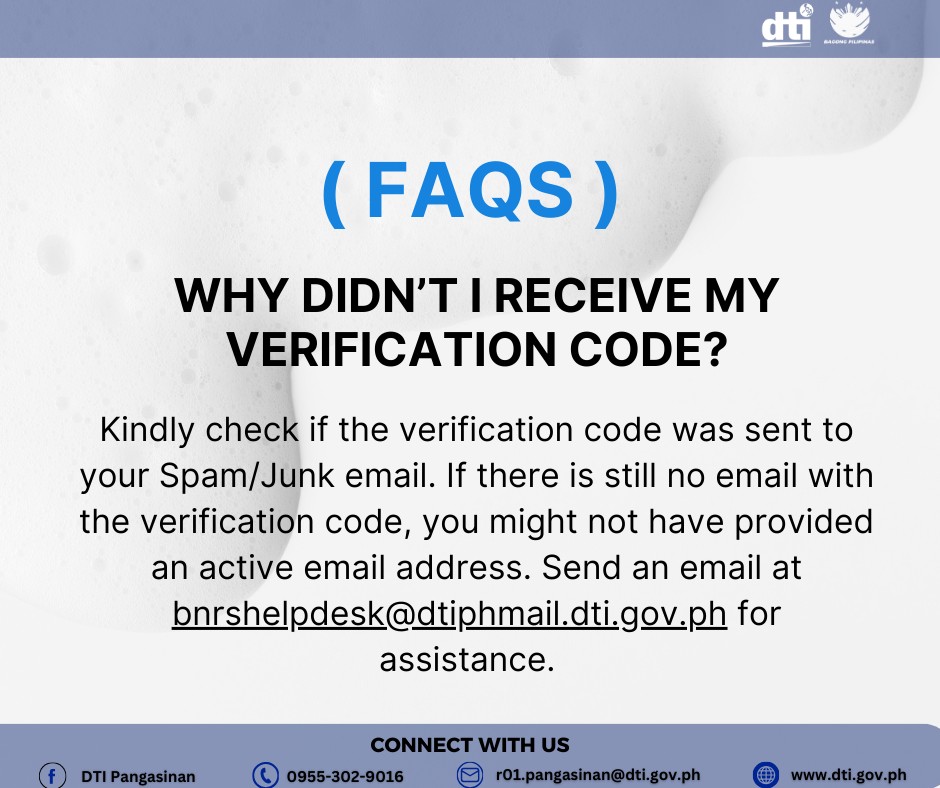 DTI Pangasinan - Q: WHY DIDN'T I RECEIVE MY VERIFICATION... | Facebook