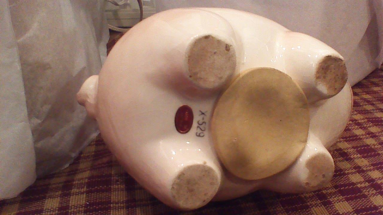 Vintage Happy Hippy Hippo piggy bank from 1960's Japan