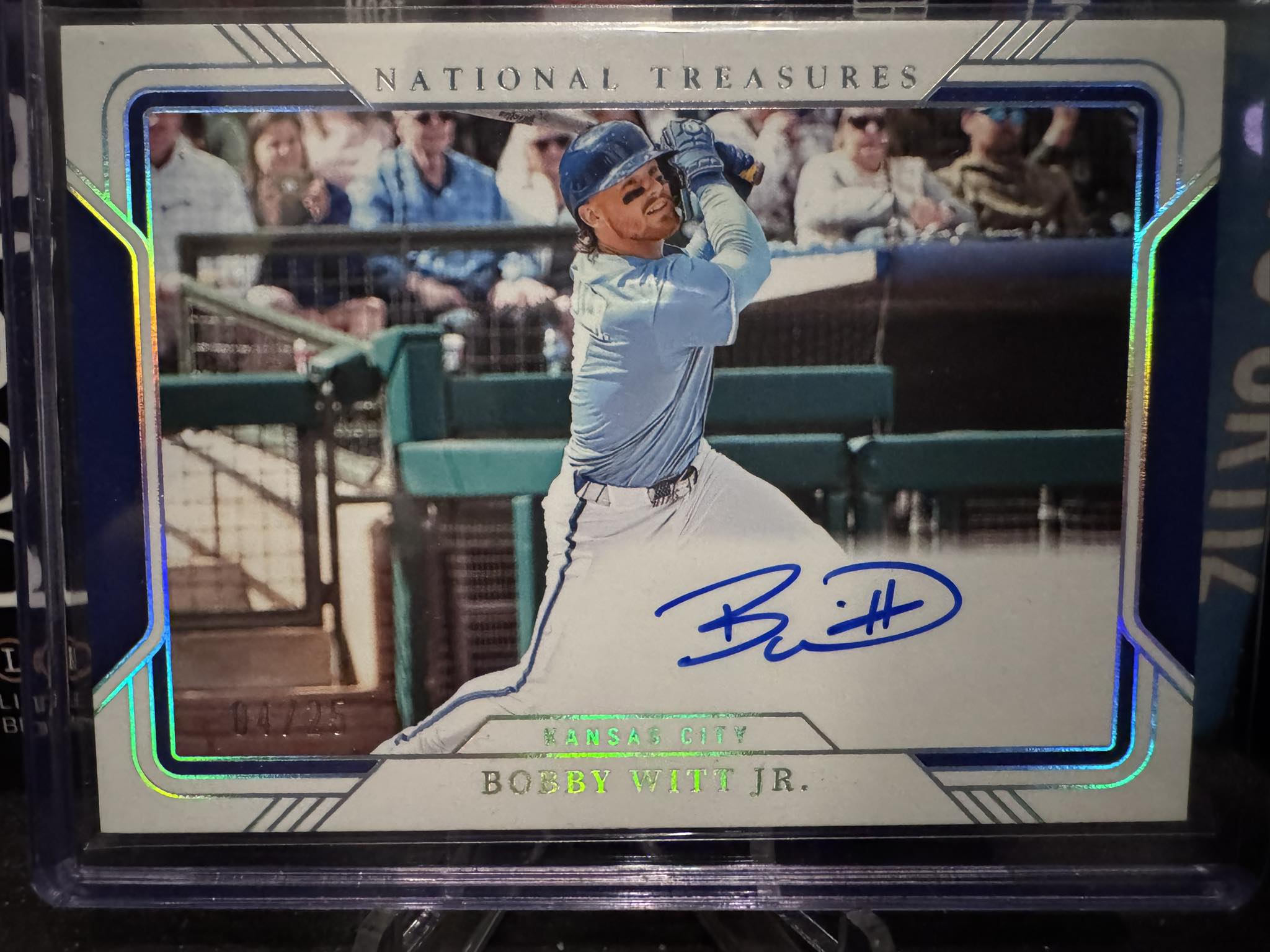 Bobby Witt Jr 2025 National Treasures card with autograph