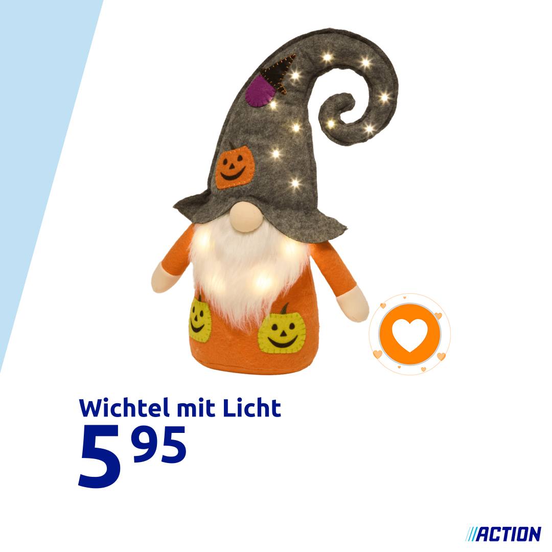 Dieser süße Wichtel ist bereit für Halloween 🎃 : https://go.action.com/gc Wer gibt ihm ein schönes neues Zuhause? 👇